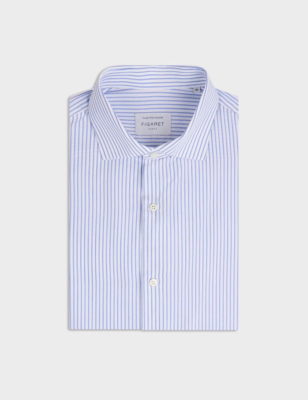 Chemise semi-ajustée rayée bleue