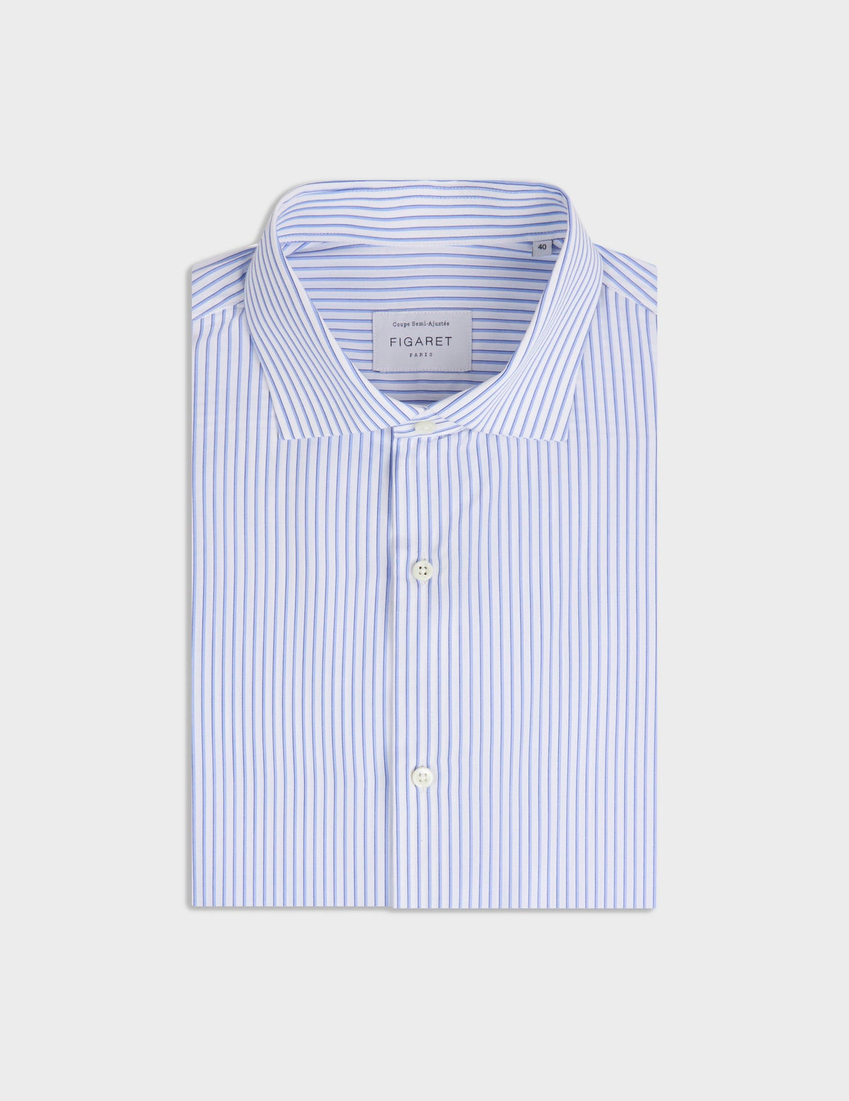 Chemise semi-ajustée rayée bleue