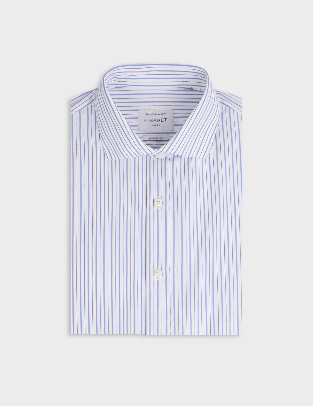 Chemise semi-ajustée rayée bleue