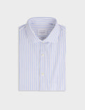 Chemise semi-ajustée rayée bleue
