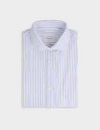 Chemise semi-ajustée rayée bleue