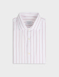 Chemise semi-ajustée rayée rouge