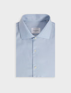 Chemise semi-ajustée en laine et cachemire bleu clair