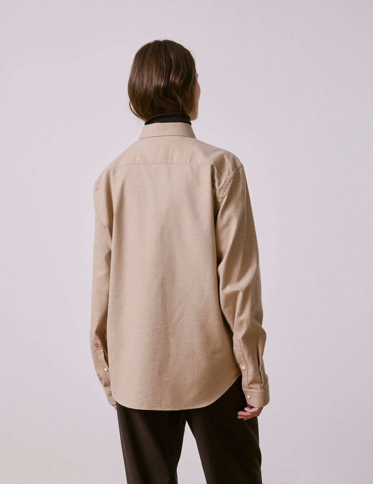 Chemise mixte  Je t'aime  en coton et cachemire beige - View 2
