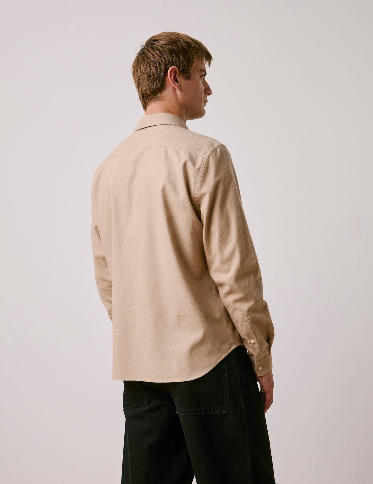 Chemise mixte  Je t'aime  en coton et cachemire beige