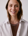 Chemise mixte  Je t'aime  rayée beige