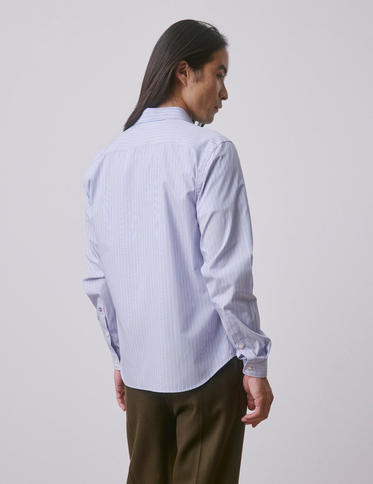 Chemise mixte  Je t'aime  bleue rayée - View 2