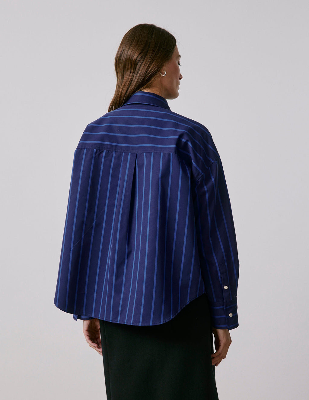 Chemise oversize Lizandra rayée bleue marine - View 2