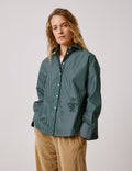 Chemise oversize Lizandra rayée verte