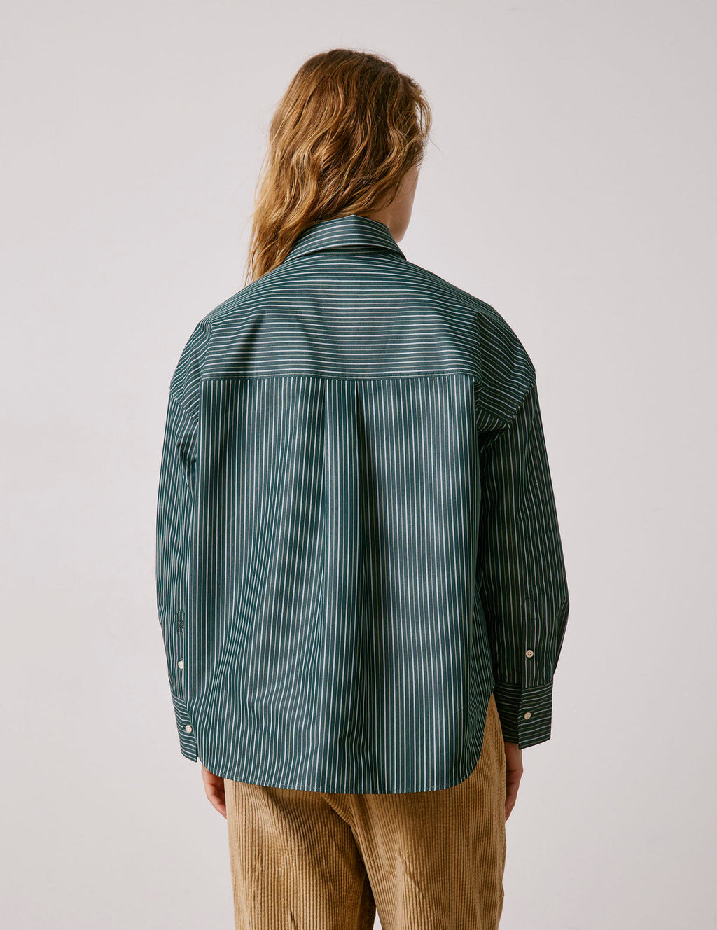 Chemise oversize Lizandra rayée verte