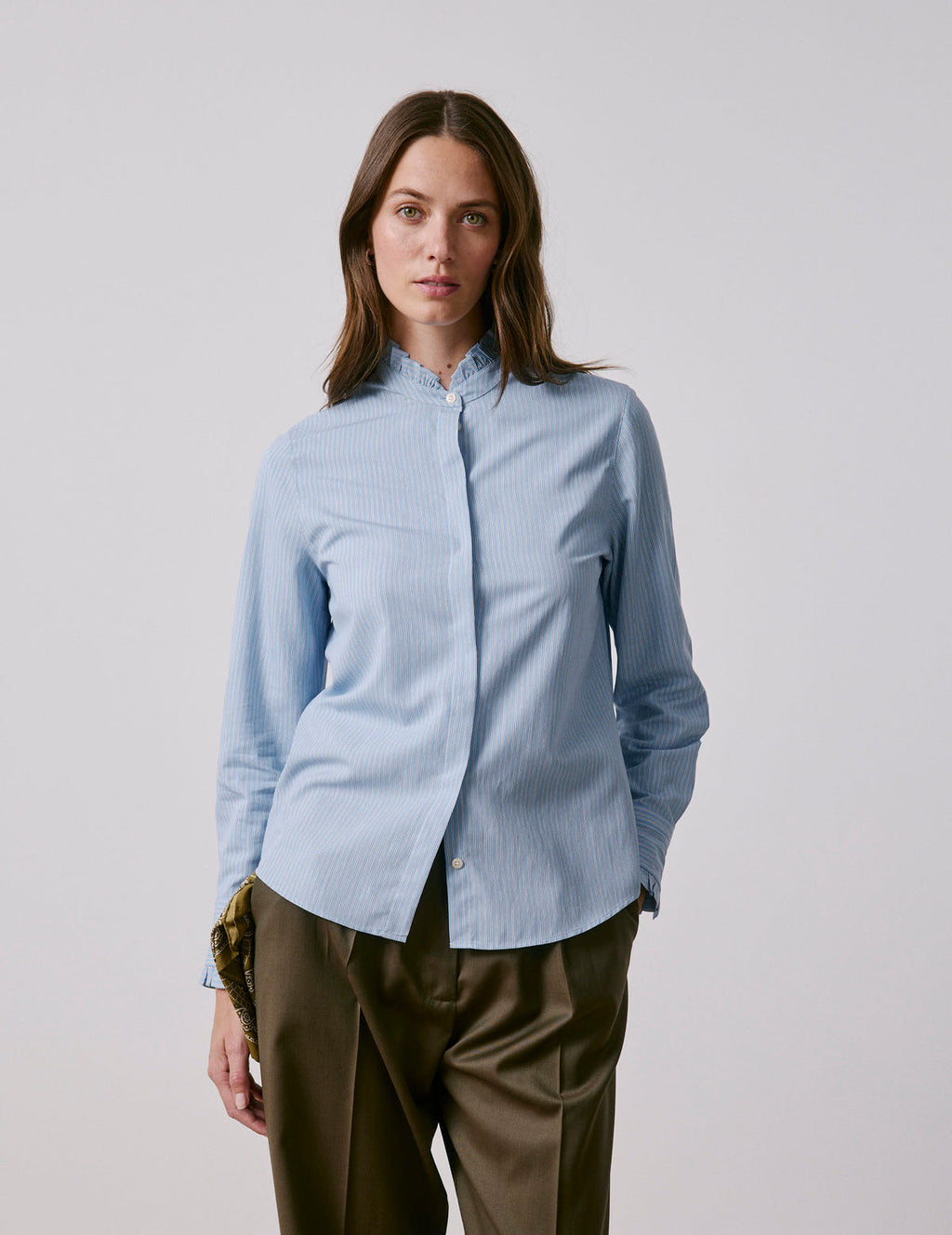 Chemise Louison rayée bleu clair