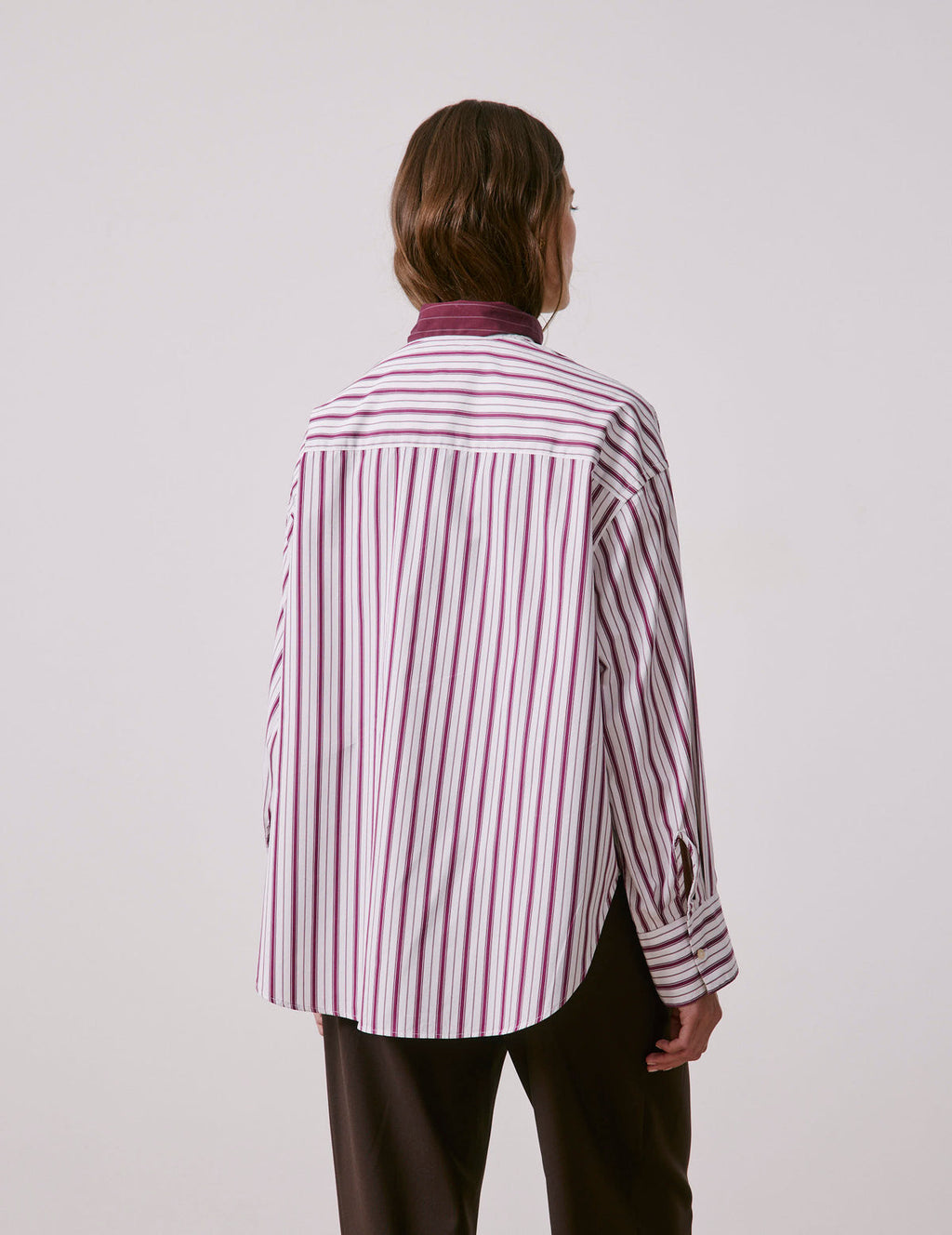 Chemise Margaux rayée bordeaux