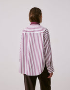 Chemise Margaux rayée bordeaux