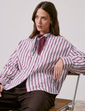 Chemise Margaux rayée bordeaux