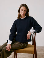 Pull Marino en laine mérinos marine