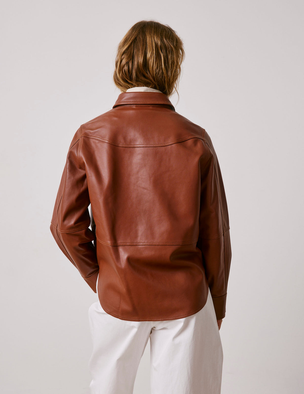 Surchemise Marylou en cuir camel