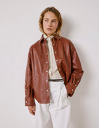 Surchemise Marylou en cuir camel