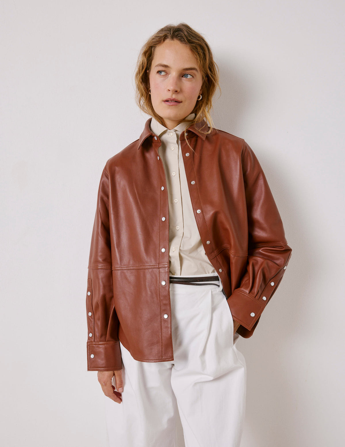 Surchemise Marylou en cuir camel