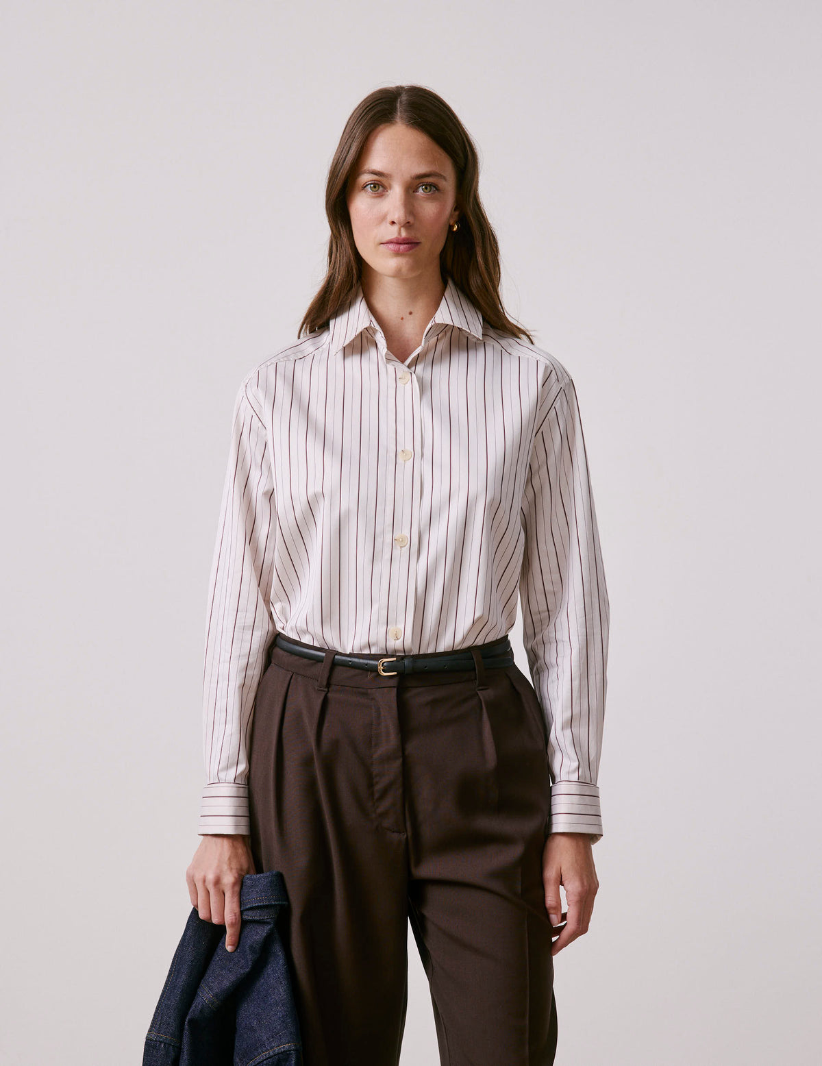 Chemise Hannah rayée bordeaux