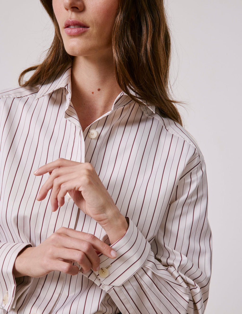 Chemise Hannah rayée bordeaux