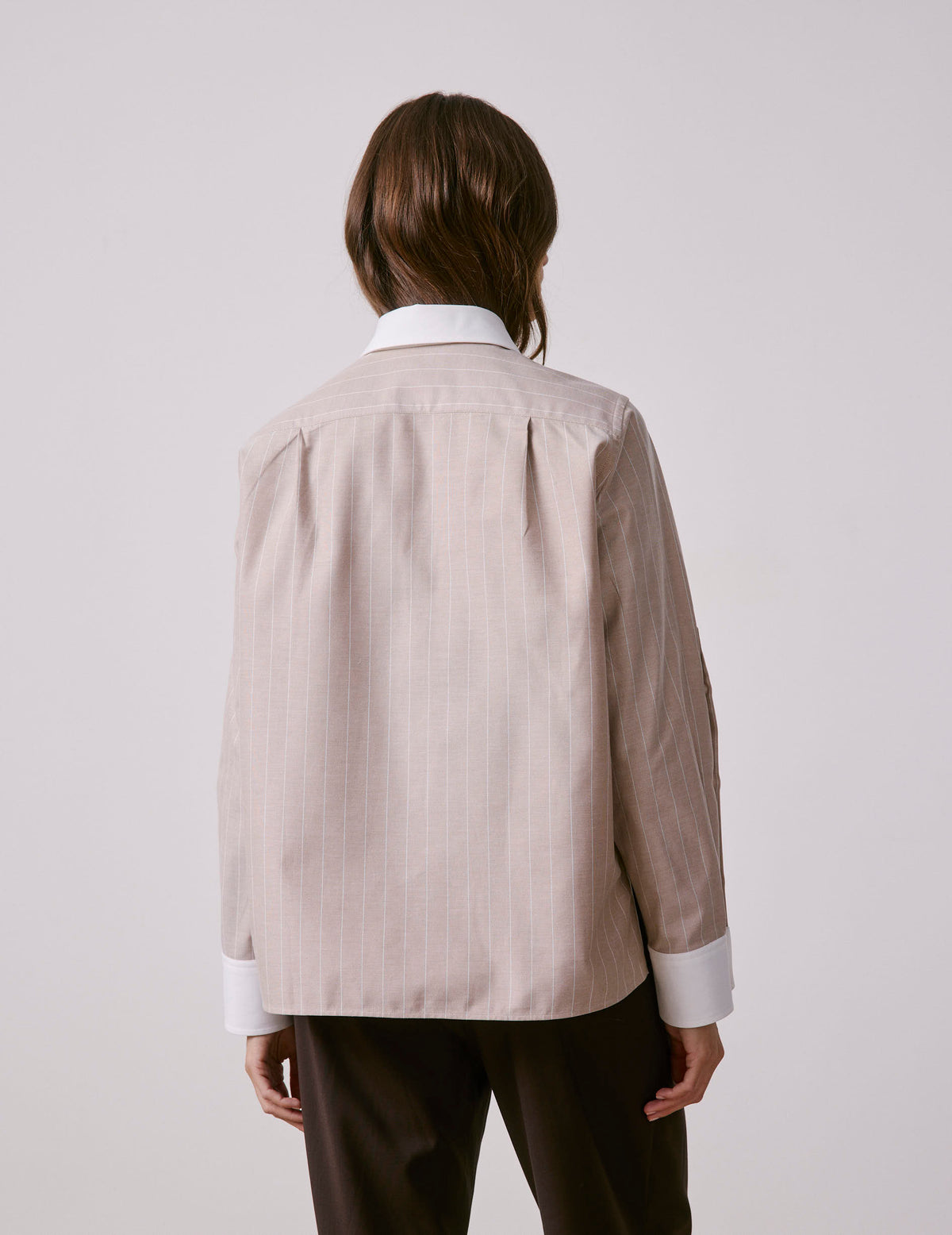 Chemise Meryl rayée beige