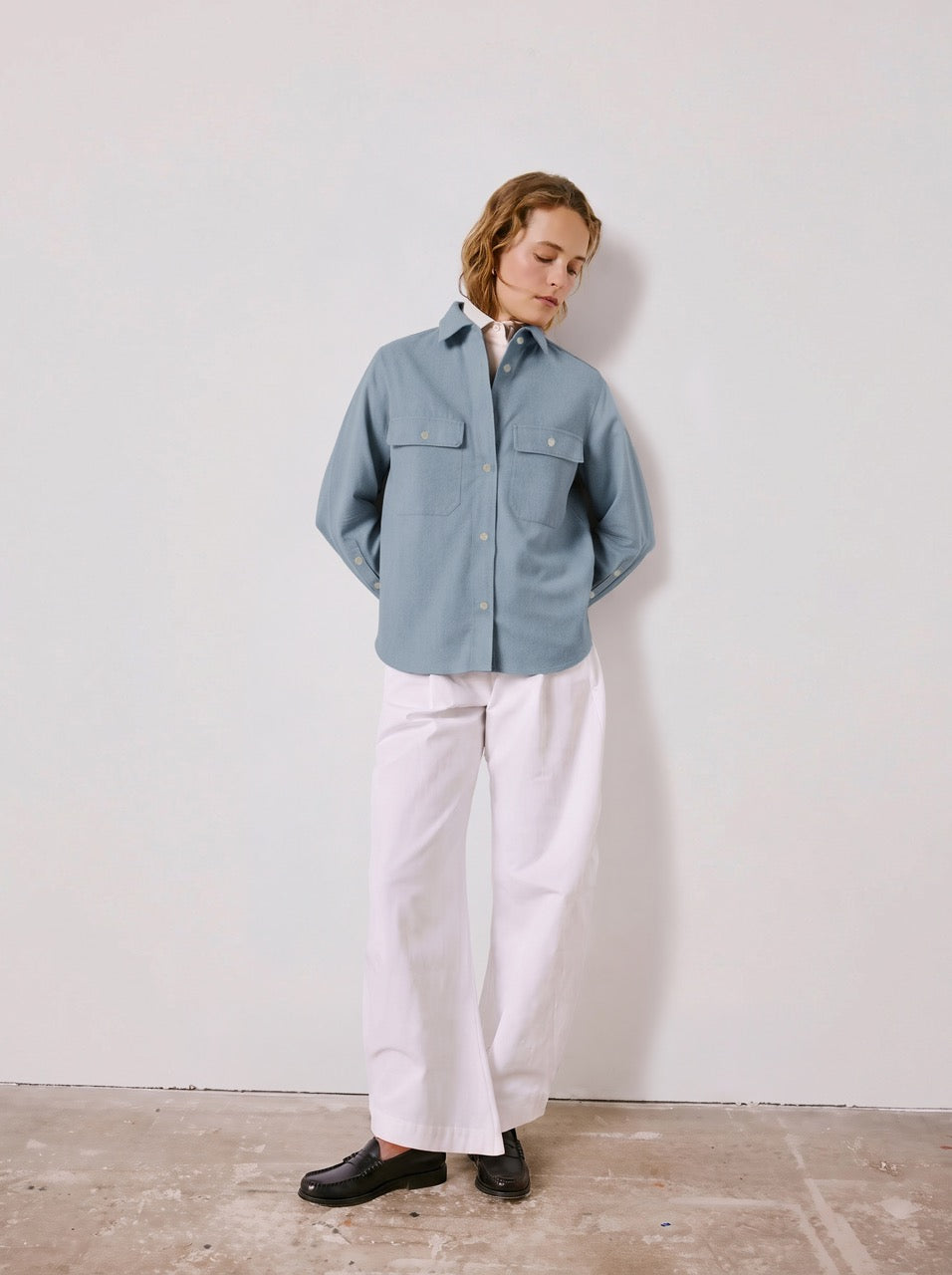 Surchemise Milena en flanelle bleue
