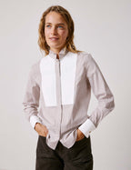 Chemise Nadine rayée beige