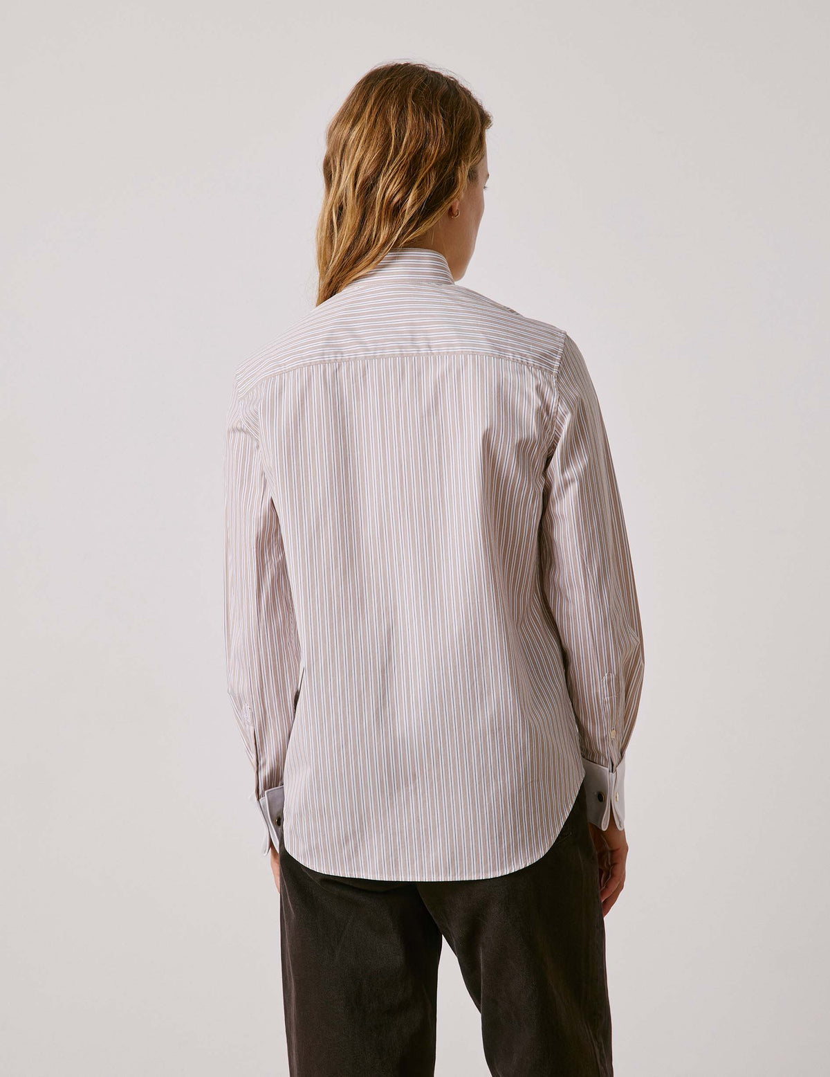 Chemise Nadine rayée beige