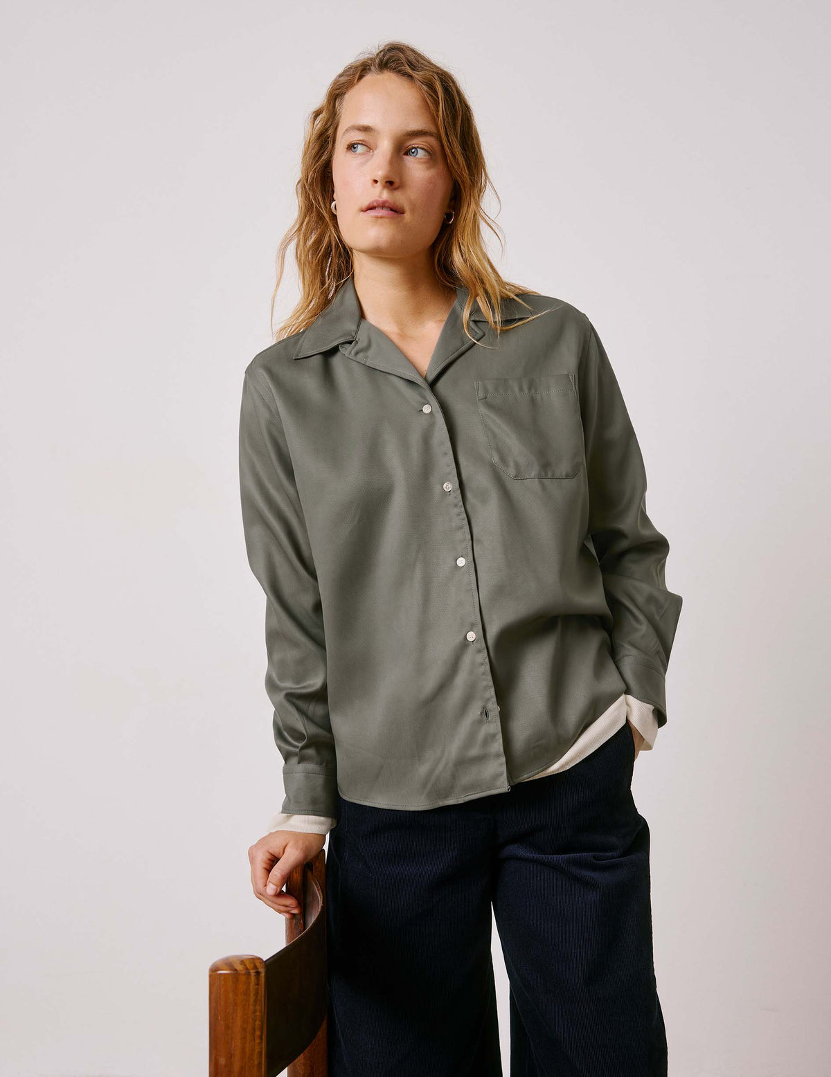 Chemise Nancy en lyocell vert