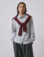 Chemise Néandro en flanelle et cachemire gris clair