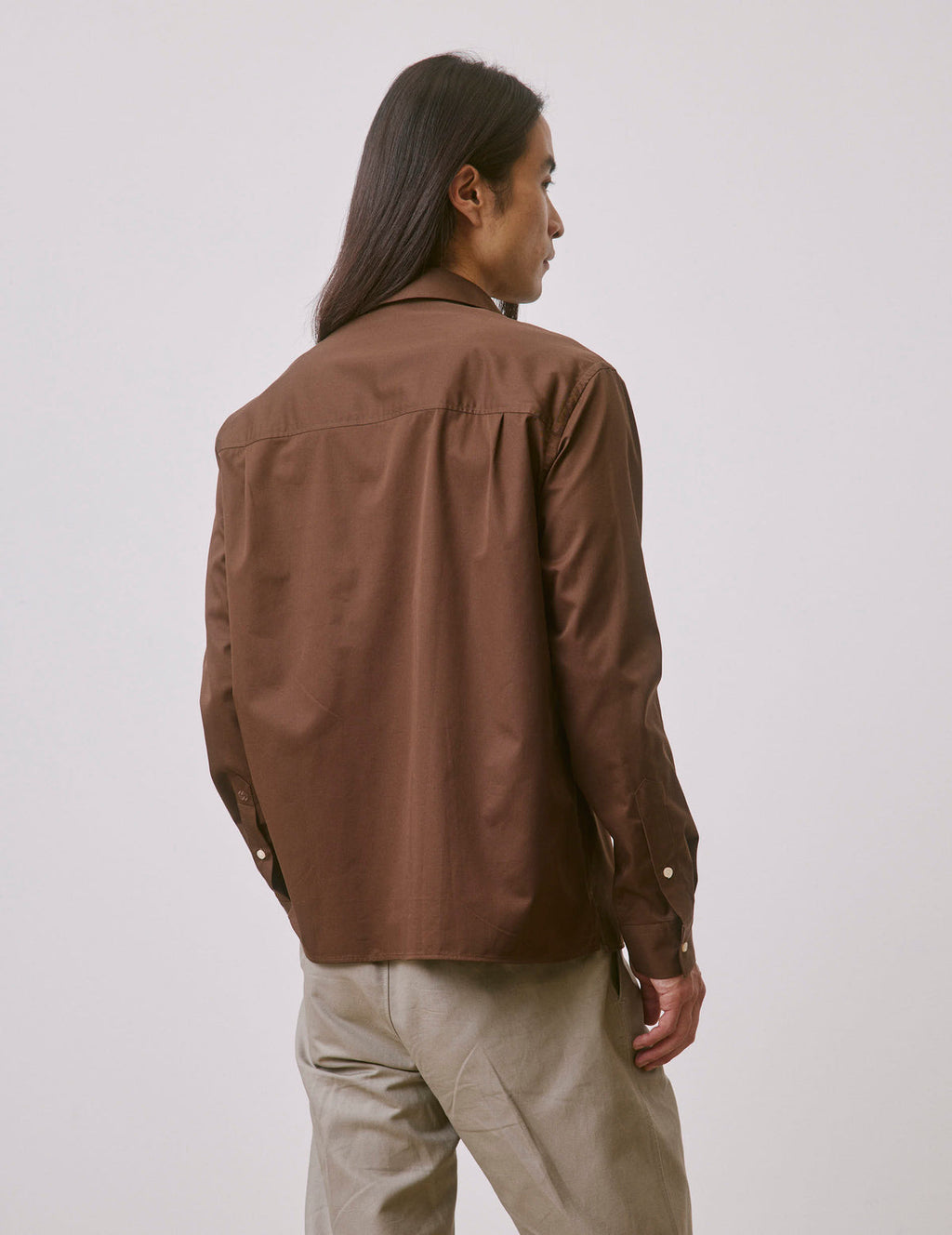 Chemise popover Normann marron