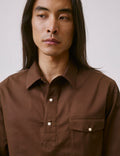 Chemise popover Normann marron