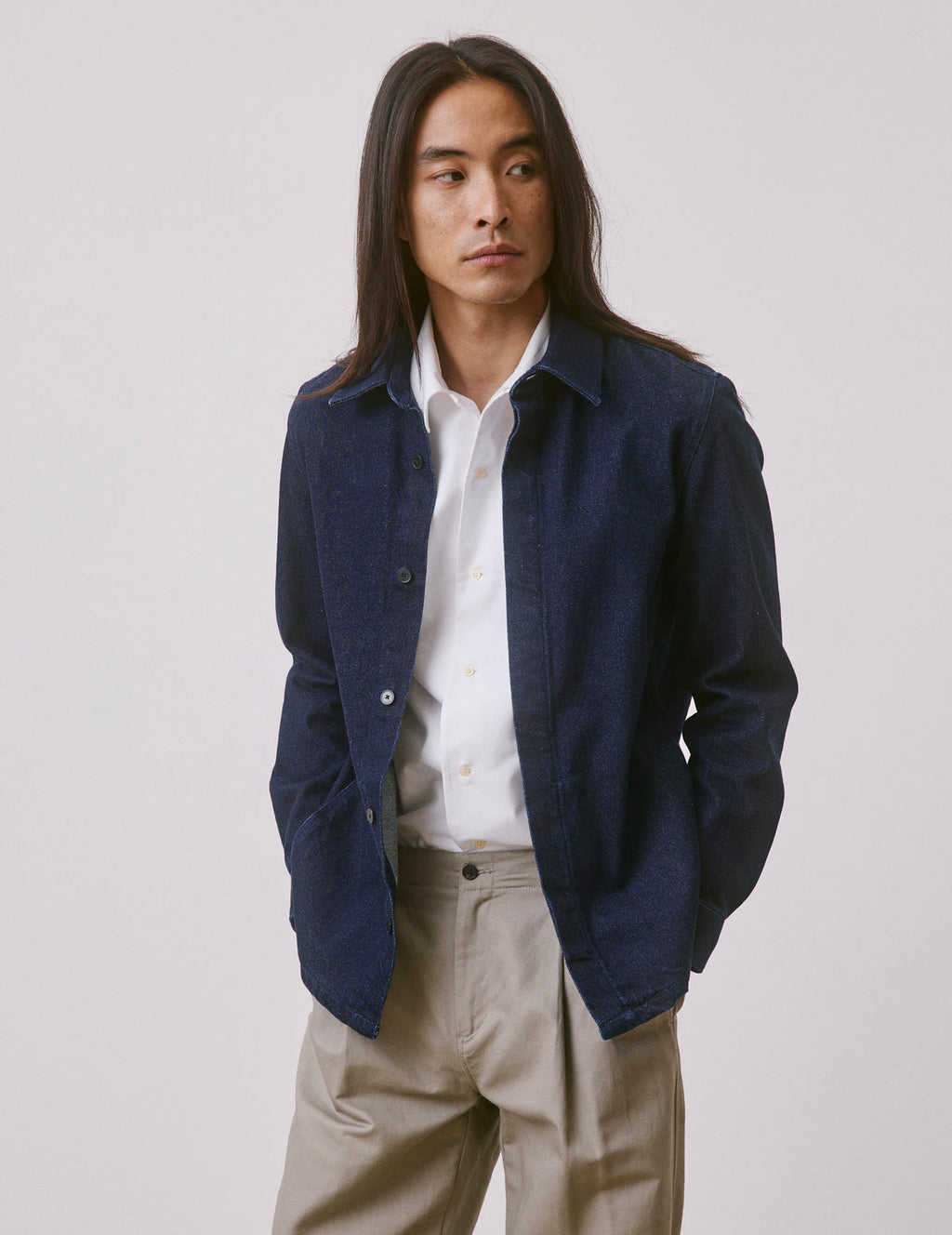 Chemise Parker en denim bleu marine