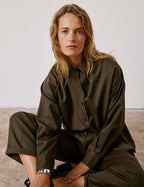 Chemise Pasha en laine vierge kaki