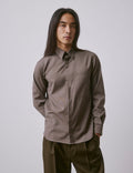 Chemise Paul en laine vierge marron