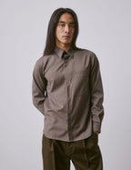 Chemise Paul en laine vierge marron
