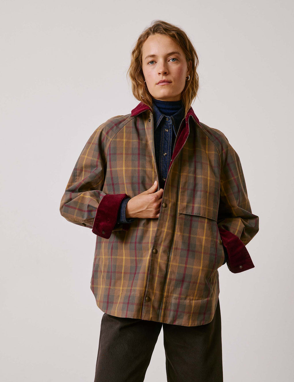 Veste Pénelope en coton à carreaux