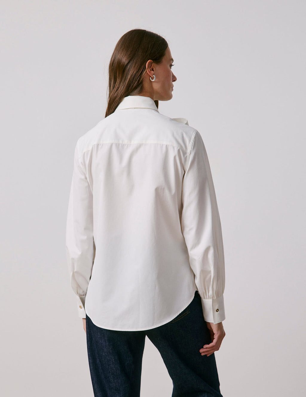 Chemise Pétula col lavalière amovible écru