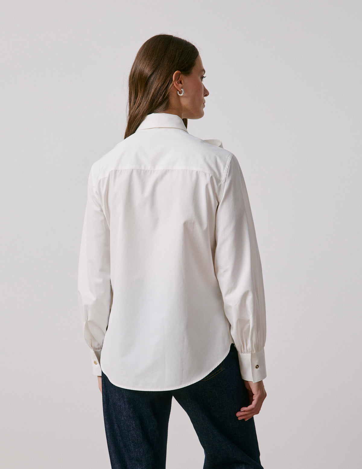 Chemise Pétula col lavalière amovible écru