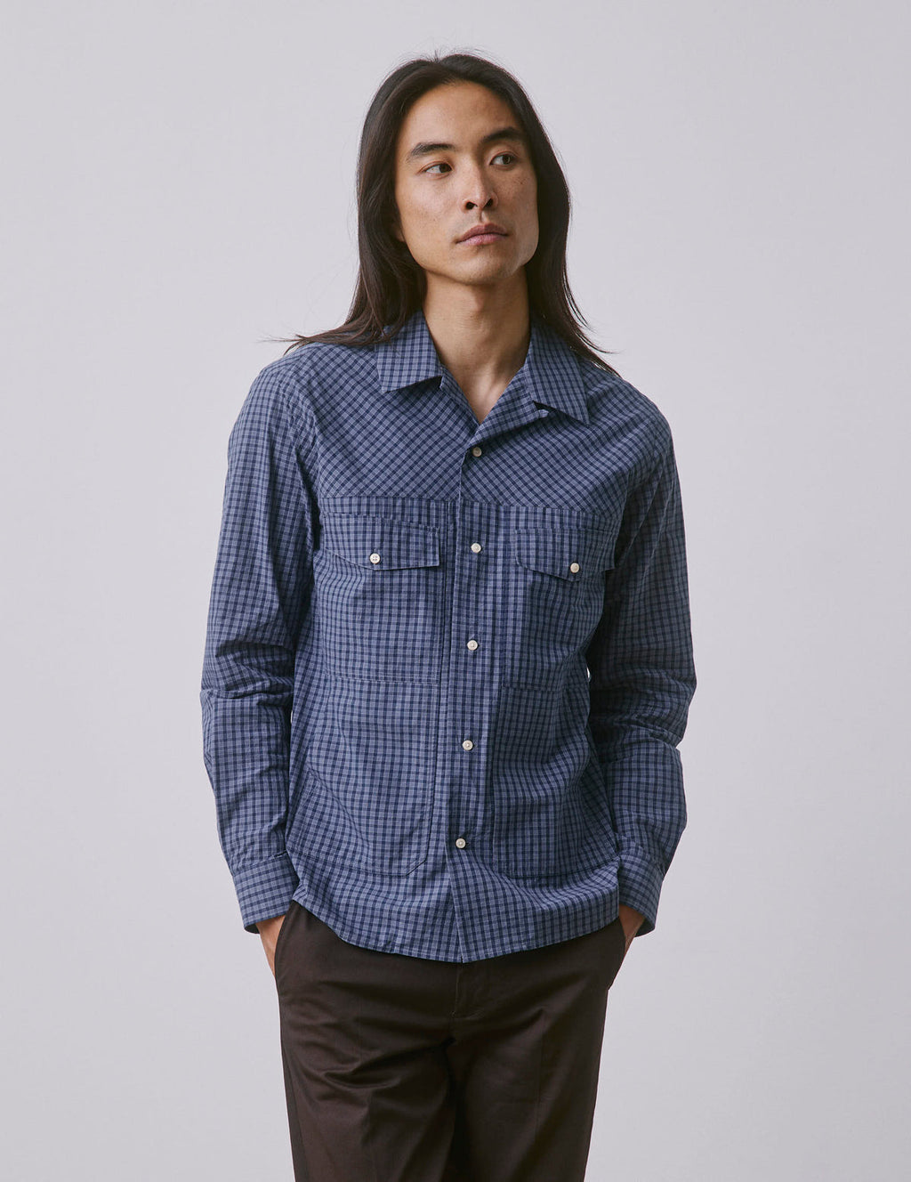 Chemise Pharell à carreaux bleus