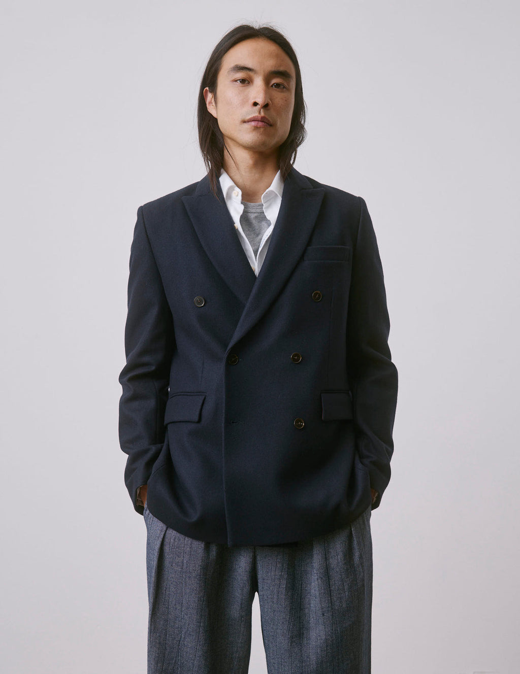 Veste de blazer Philippe en laine marine