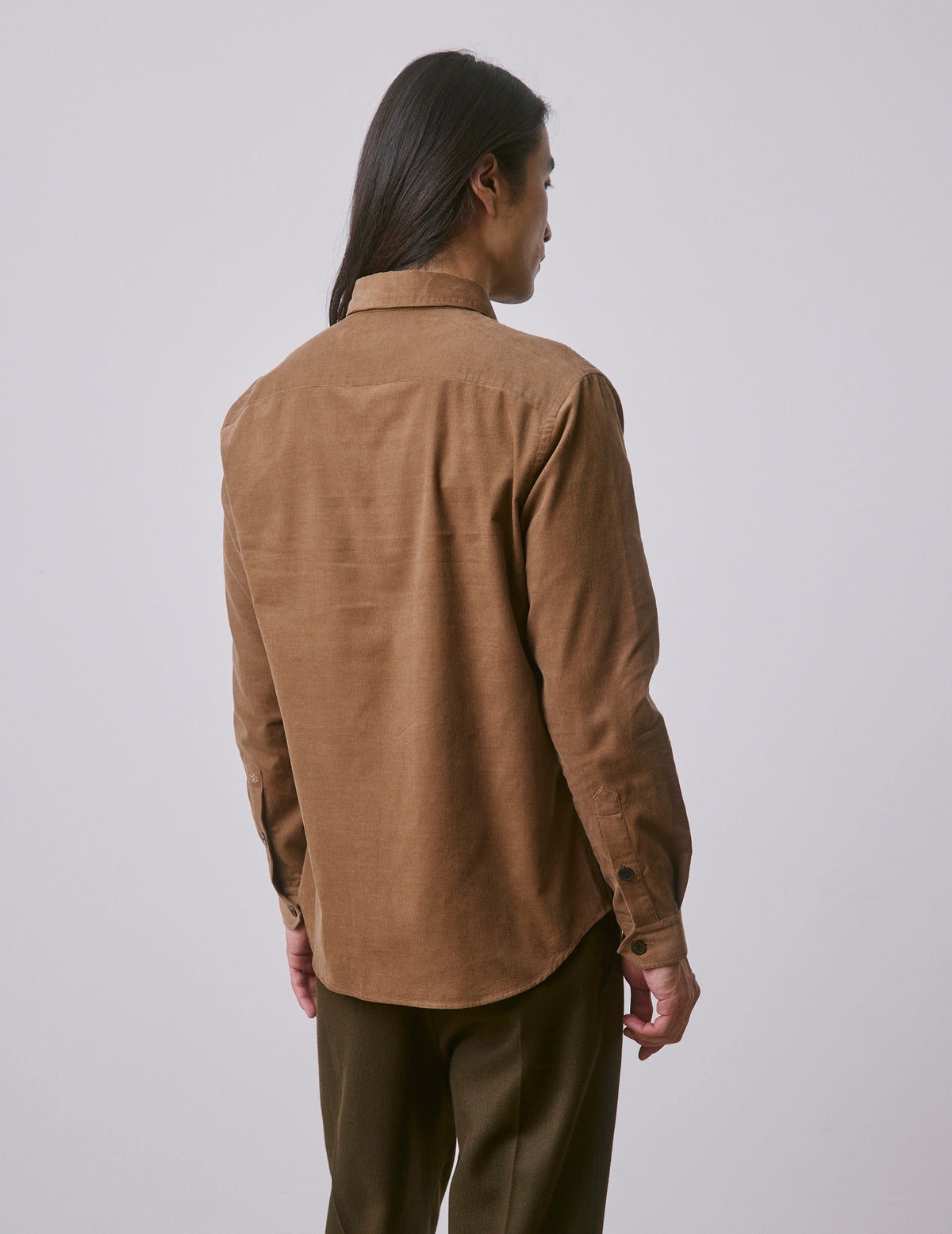 Chemise Pierrot en velours beige