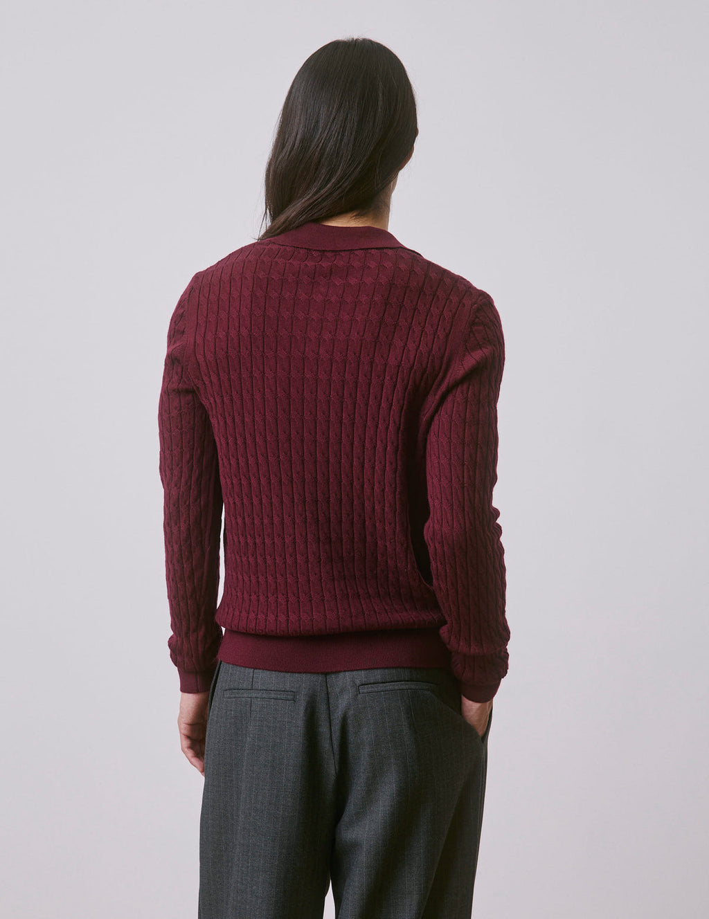 Pull Piersen en laine mérinos bordeaux