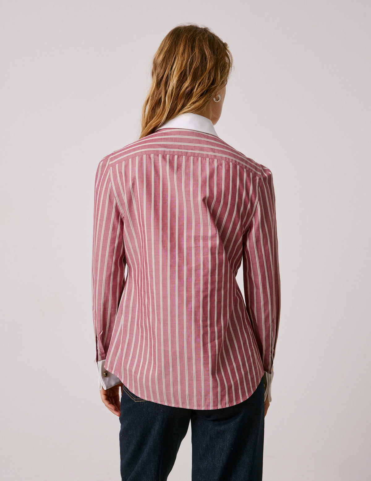 Blouse popover Poppy rayée rouge - View 2