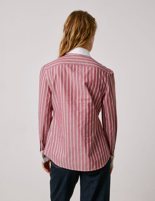 Blouse popover Poppy rayée rouge - View 2
