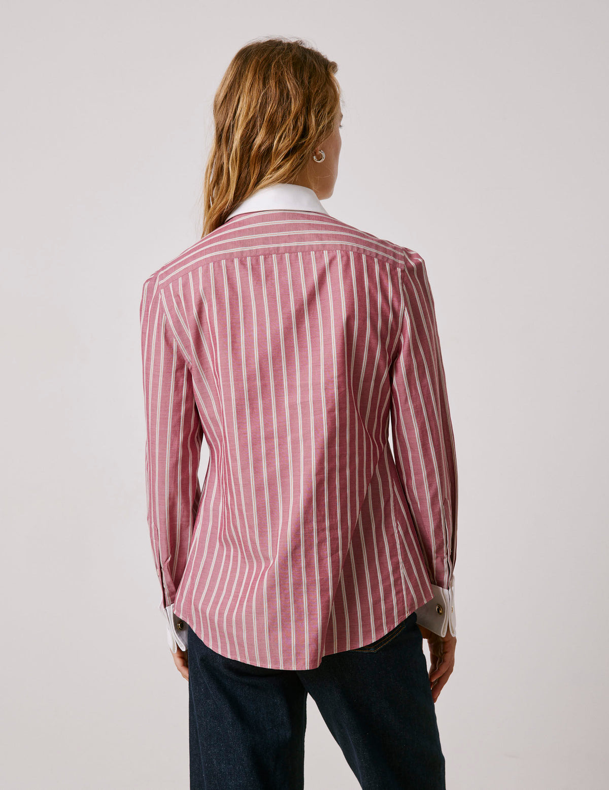 Blouse popover Poppy rayée rouge - View 2