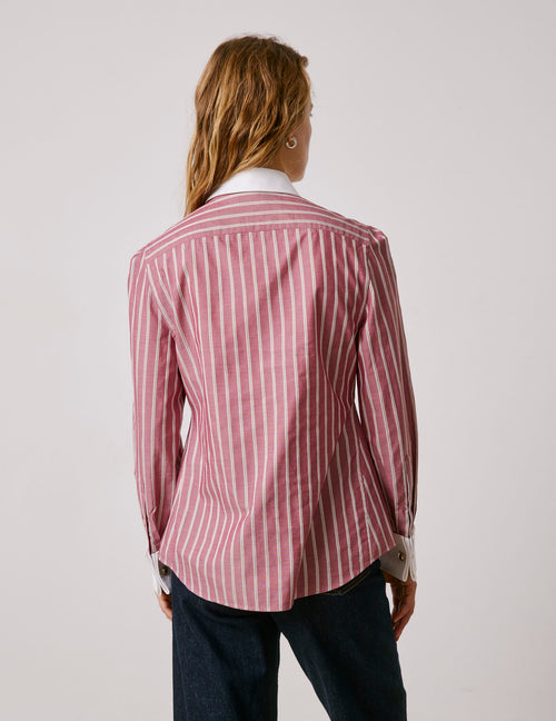 Blouse popover Poppy rayée rouge - View 2