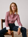 Blouse popover Poppy rayée rouge