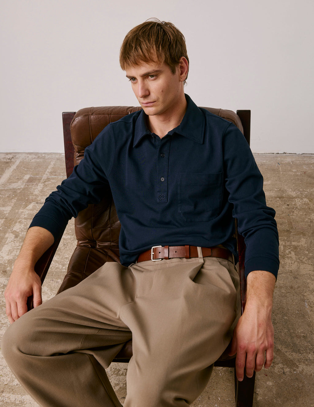 Polo en jersey marine - View 2