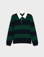 T-shirt Prosper en coton rayé marine et vert